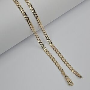 10K Solid Gold Cuban Link Chain Necklace 60cm 2mm 6g Genuine Italian Gold Used